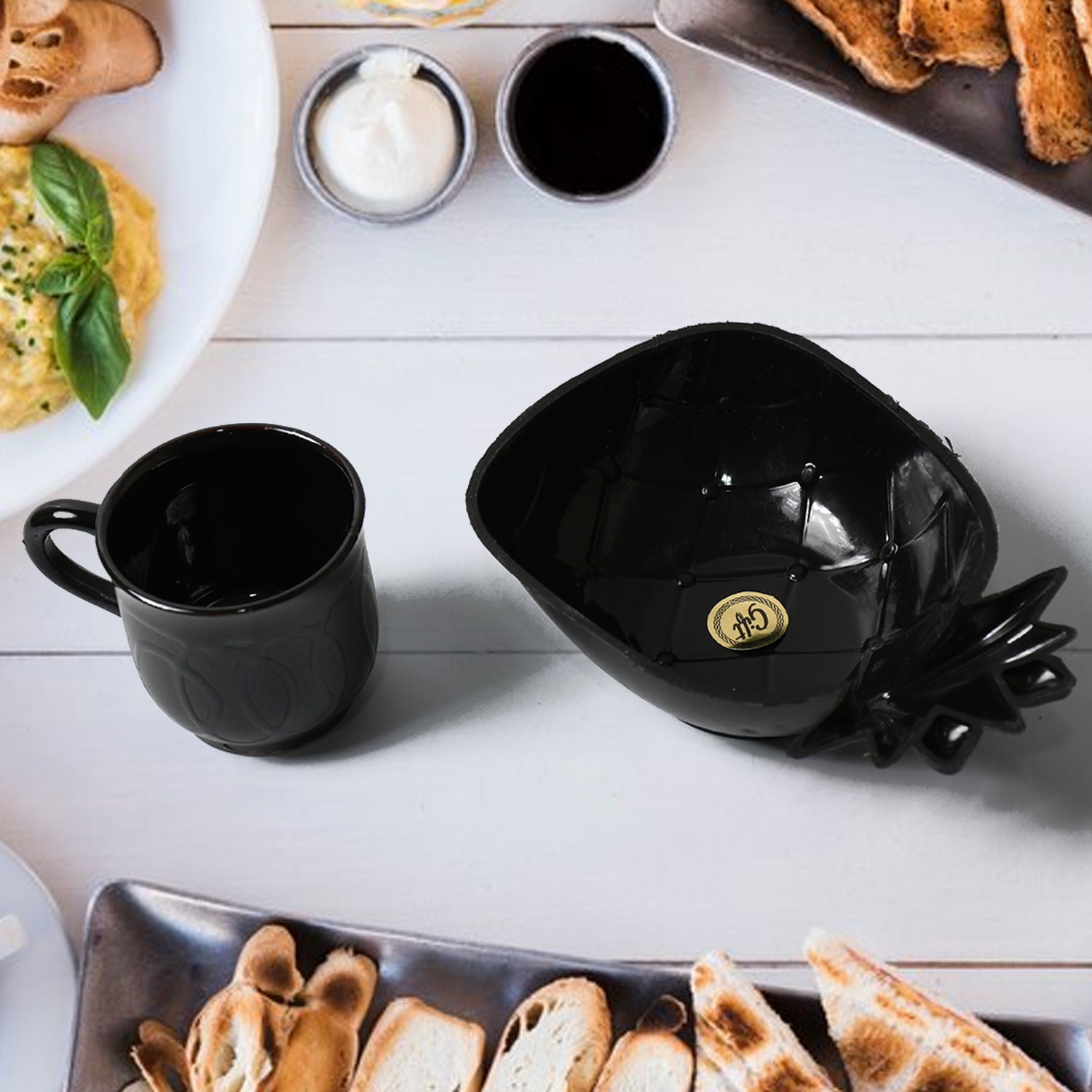 8245 Pine Party Ceramic Tea / cups / Mug Set With Pineapple Shape Serving Bowl Milk Cup, Coffee Cup, Tea Cup, Breakfast Cup, Drinking Mug or Outdoor for Household, Gift for Birthday, Wedding Party (5 Pcs set) 8245 Pine Party Ceramic Tea / cups / Mug Set With Pineapple Shape Serving Bowl Milk Cup, Coffee Cup, Tea Cup, Breakfast Cup, Drinking Mug or Outdoor for Household, Gift for Birthday, Wedding Party (5 Pcs set)